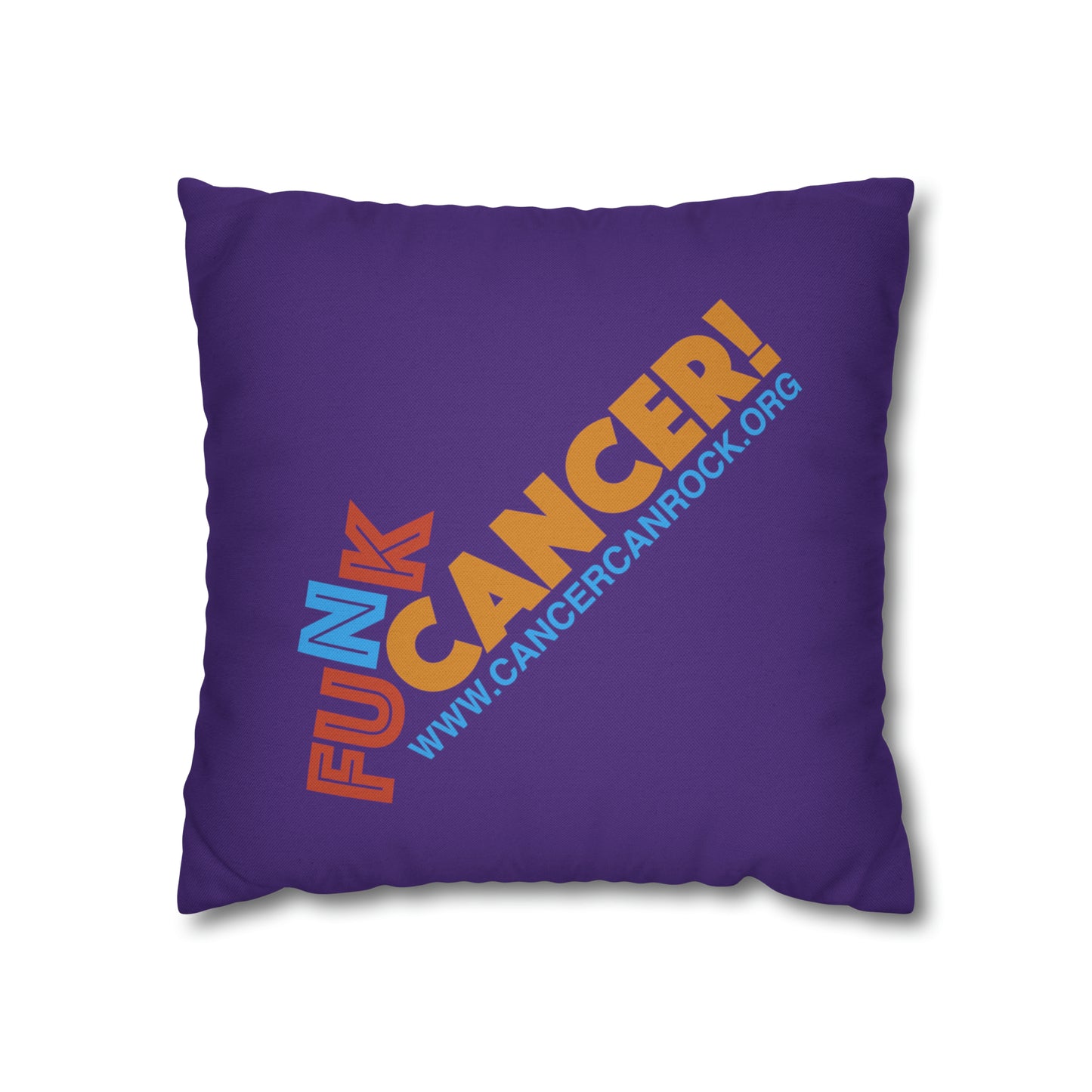Spun Polyester Square Pillow Case - FUNK Cancer Logo