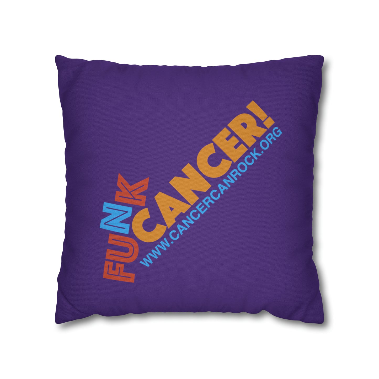 Spun Polyester Square Pillow Case - FUNK Cancer Logo