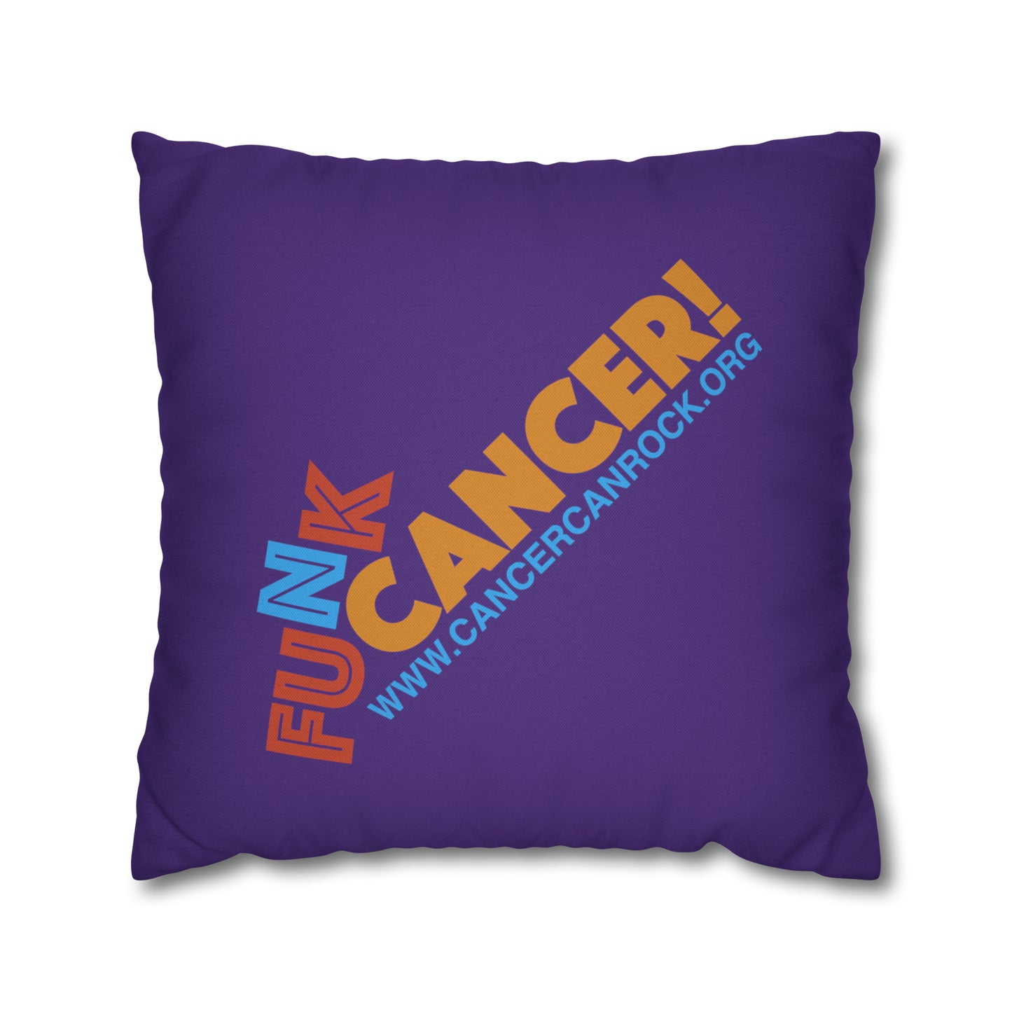Spun Polyester Square Pillow Case - FUNK Cancer Logo