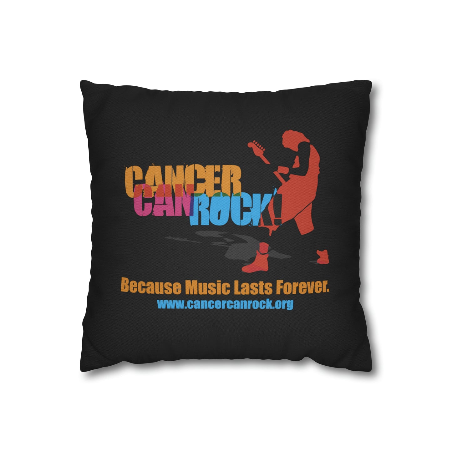 Spun Polyester Square Pillow Case - CCR Logo