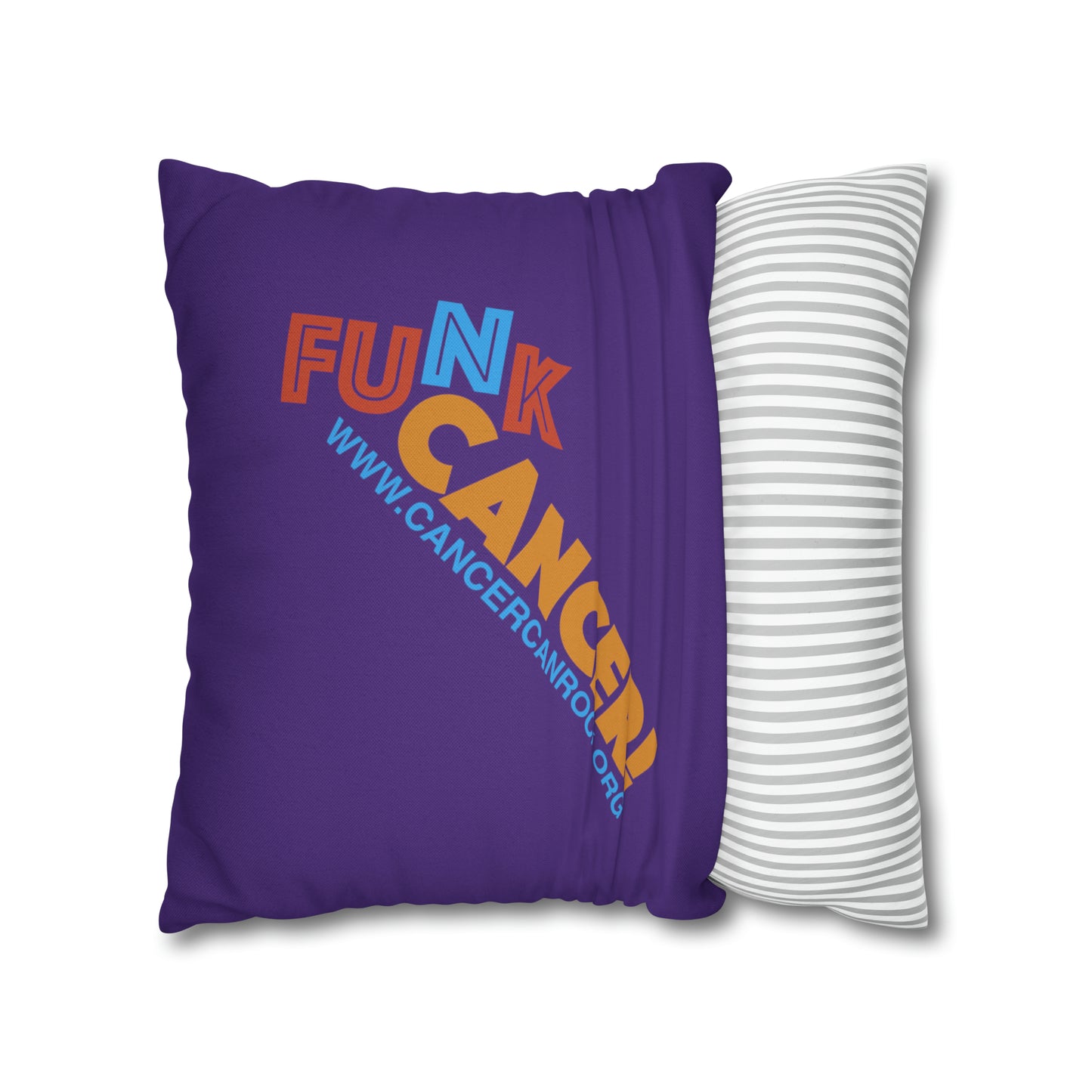 Spun Polyester Square Pillow Case - FUNK Cancer Logo