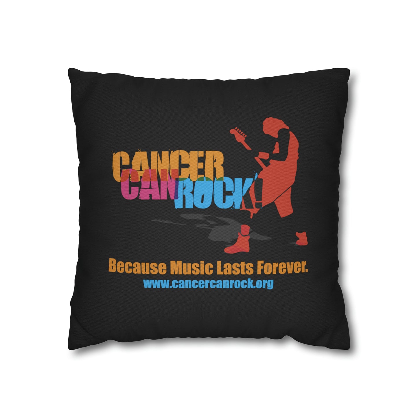 Spun Polyester Square Pillow Case - CCR Logo