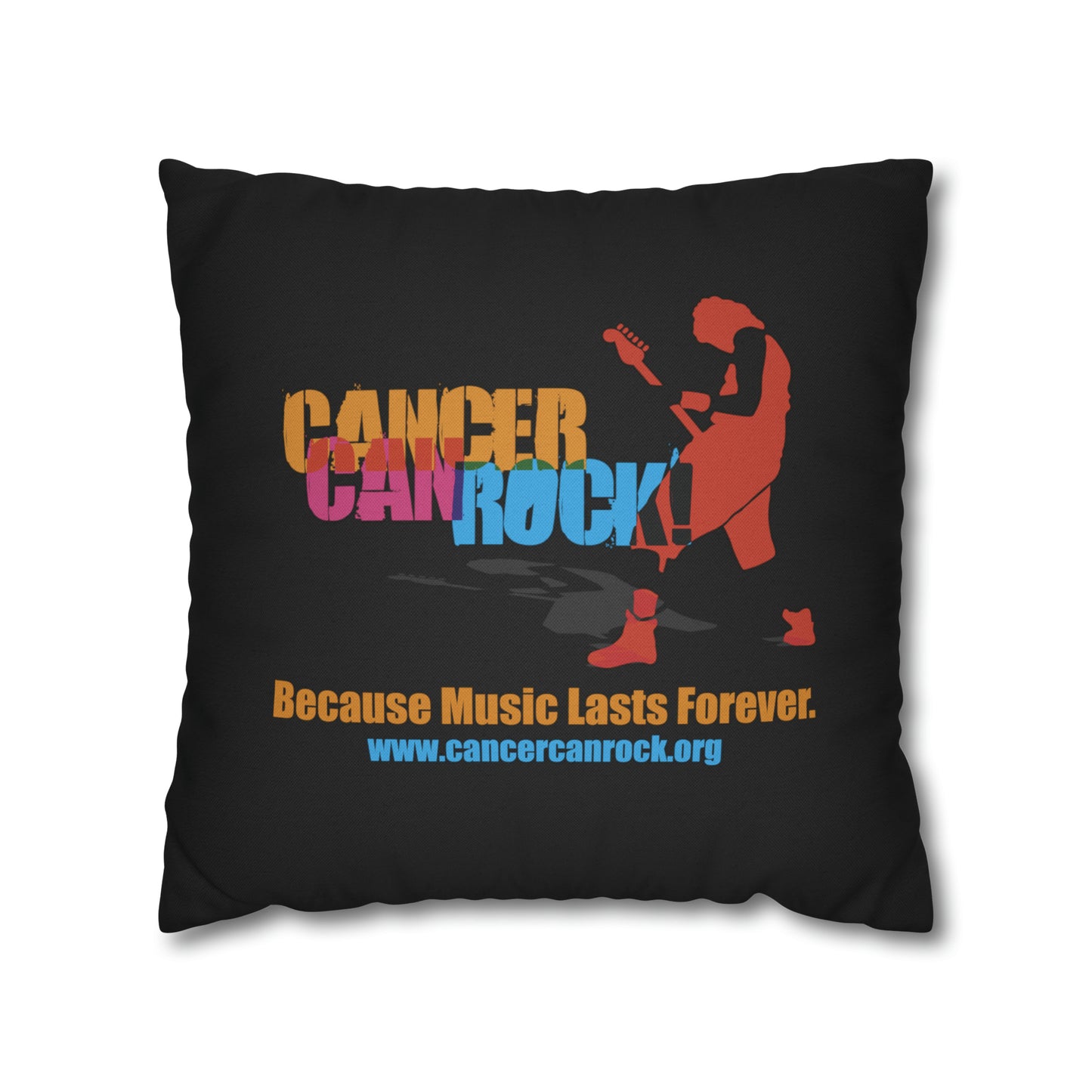 Spun Polyester Square Pillow Case - CCR Logo