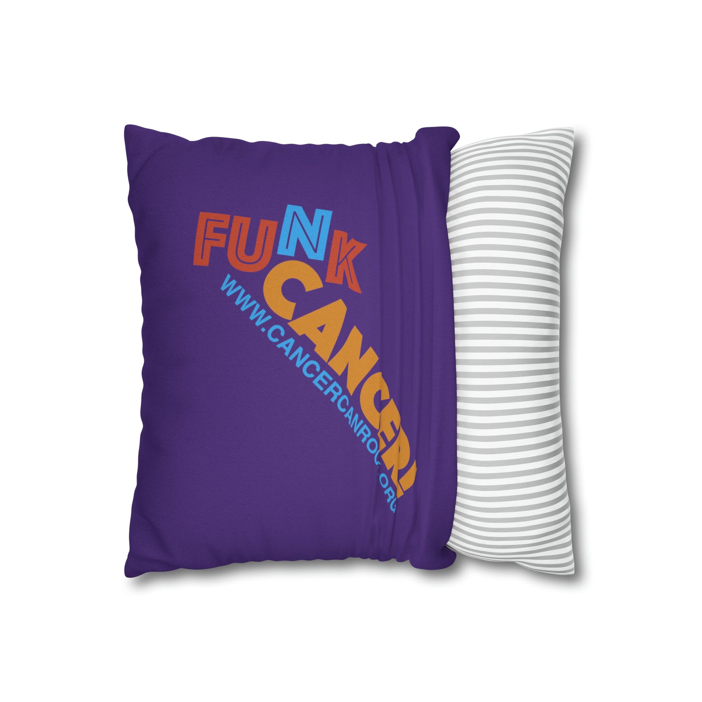 Spun Polyester Square Pillow Case - FUNK Cancer Logo