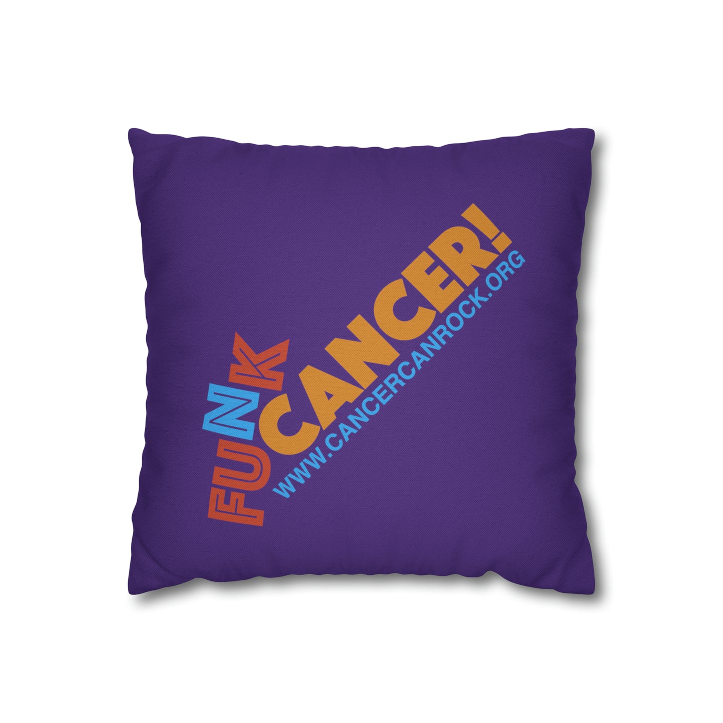Spun Polyester Square Pillow Case - FUNK Cancer Logo