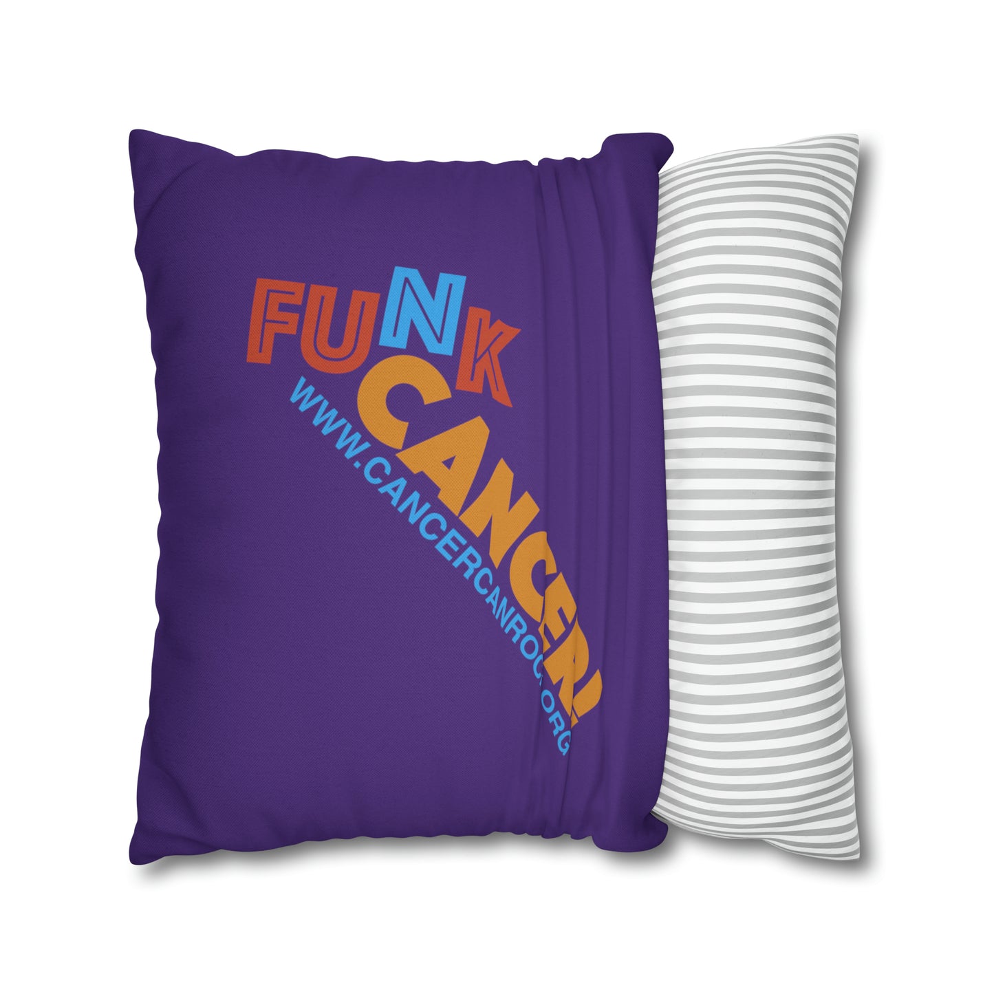 Spun Polyester Square Pillow Case - FUNK Cancer Logo